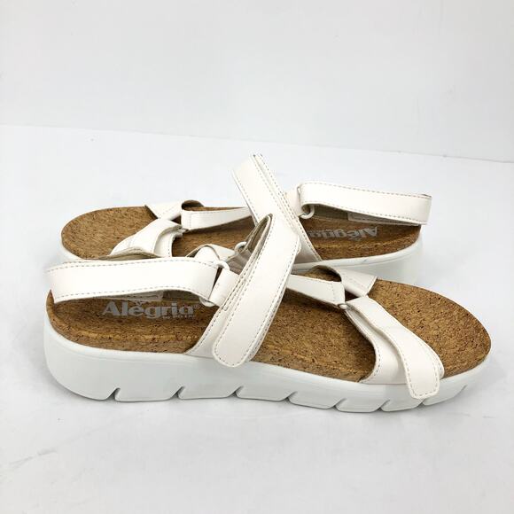 ALEGRIA Women's Henna Strappy Sandal EU 38 US 8-8.5 White Vegan Leather EUC - Picture 3 of 10